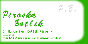 piroska botlik business card